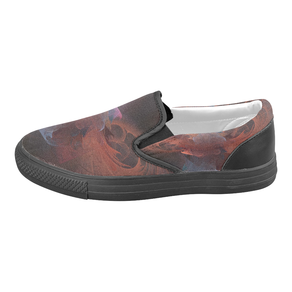 fire insidez Men's Unusual Slip-on Canvas Shoes (Model 019)