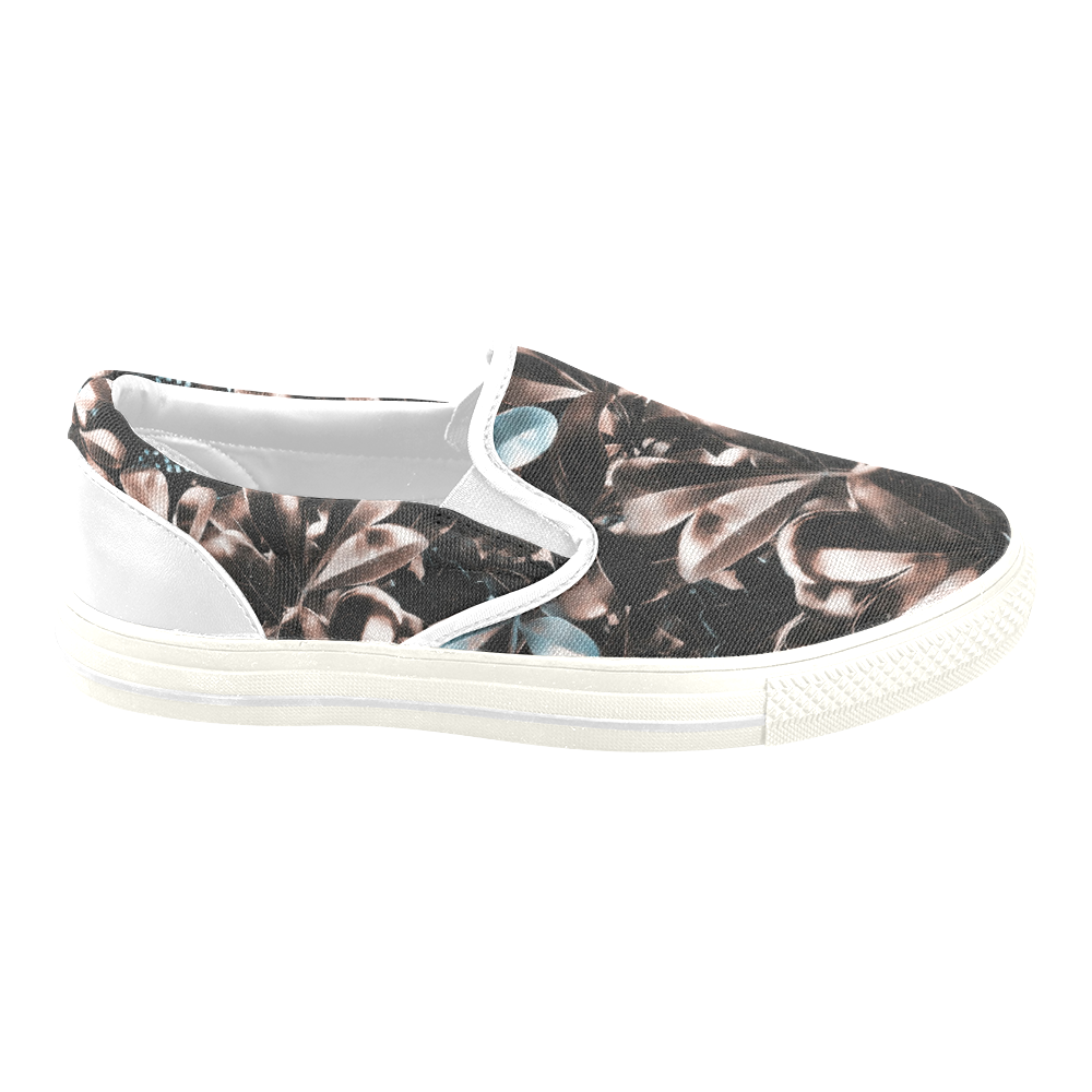 Foliage #5 - Jera Nour Women's Unusual Slip-on Canvas Shoes (Model 019)