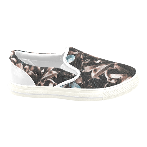 Foliage #5 - Jera Nour Women's Unusual Slip-on Canvas Shoes (Model 019)