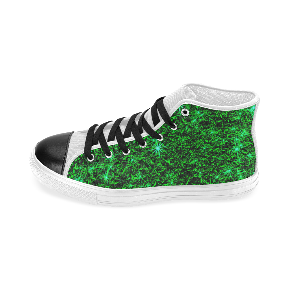 Sparkling Green - Jera Nour Women's Classic High Top Canvas Shoes (Model 017)