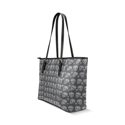 SKULLS EVOLUTION Leather Tote Bag/Small (Model 1640)