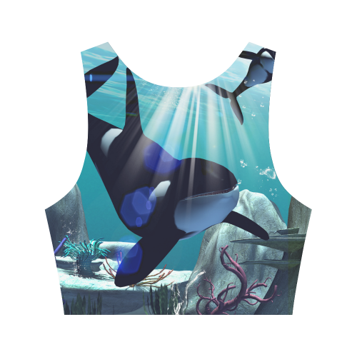 Awesome orca Women's Crop Top (Model T42)