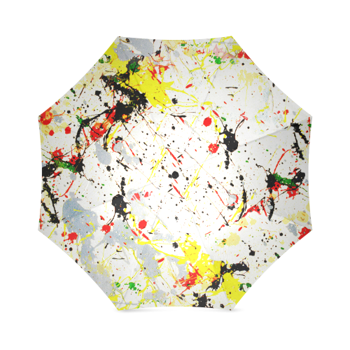 Yellow & Black Paint Splatter Foldable Umbrella (Model U01)