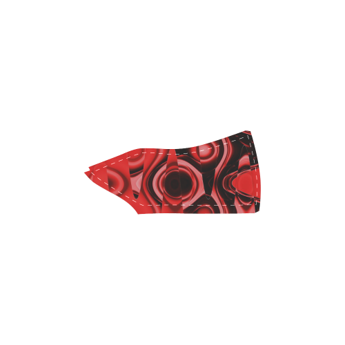 black and red abstract Men's Unusual Slip-on Canvas Shoes (Model 019)