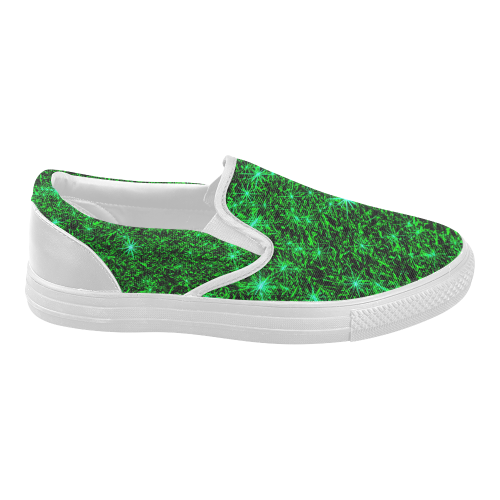 Sparkling Green - Jera Nour Women's Slip-on Canvas Shoes (Model 019)