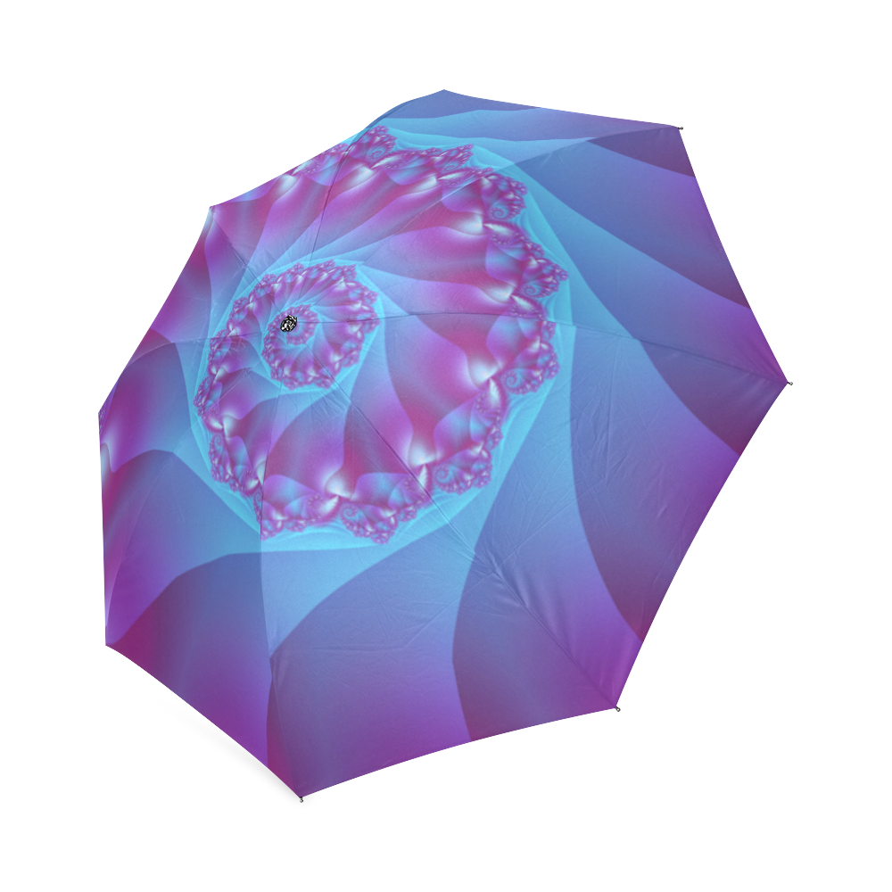 Blue and Purple Spiral Fractal Foldable Umbrella (Model U01)