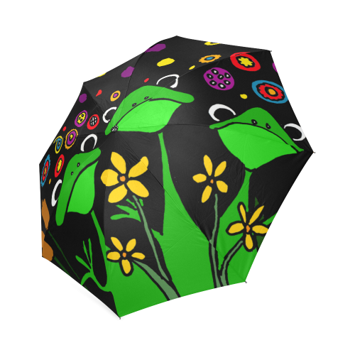 Cute Funny Tree Frogs Abstract Art Foldable Umbrella (Model U01)