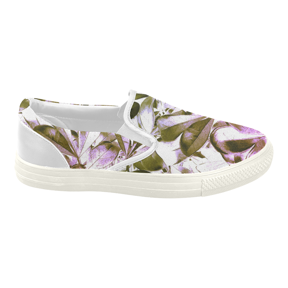 Foliage #4 - Jera Nour Women's Slip-on Canvas Shoes (Model 019)