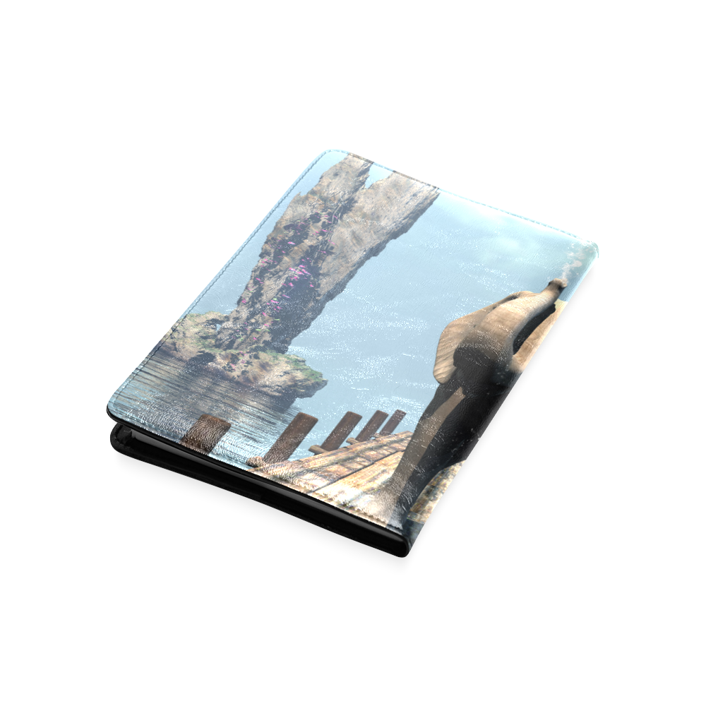 Elephant on a jetty Custom NoteBook A5