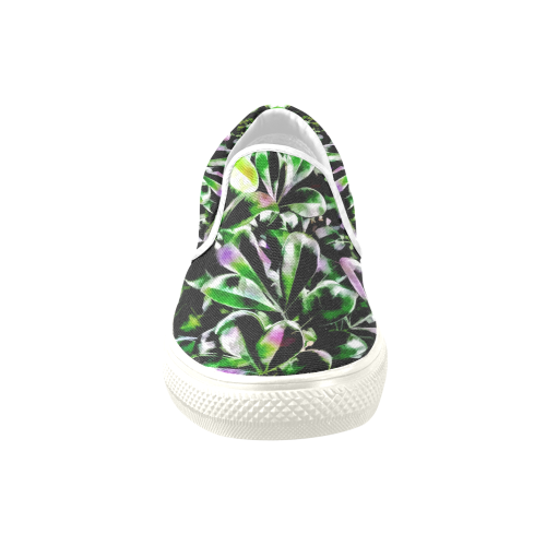Foliage #6 - Jera Nour Women's Unusual Slip-on Canvas Shoes (Model 019)