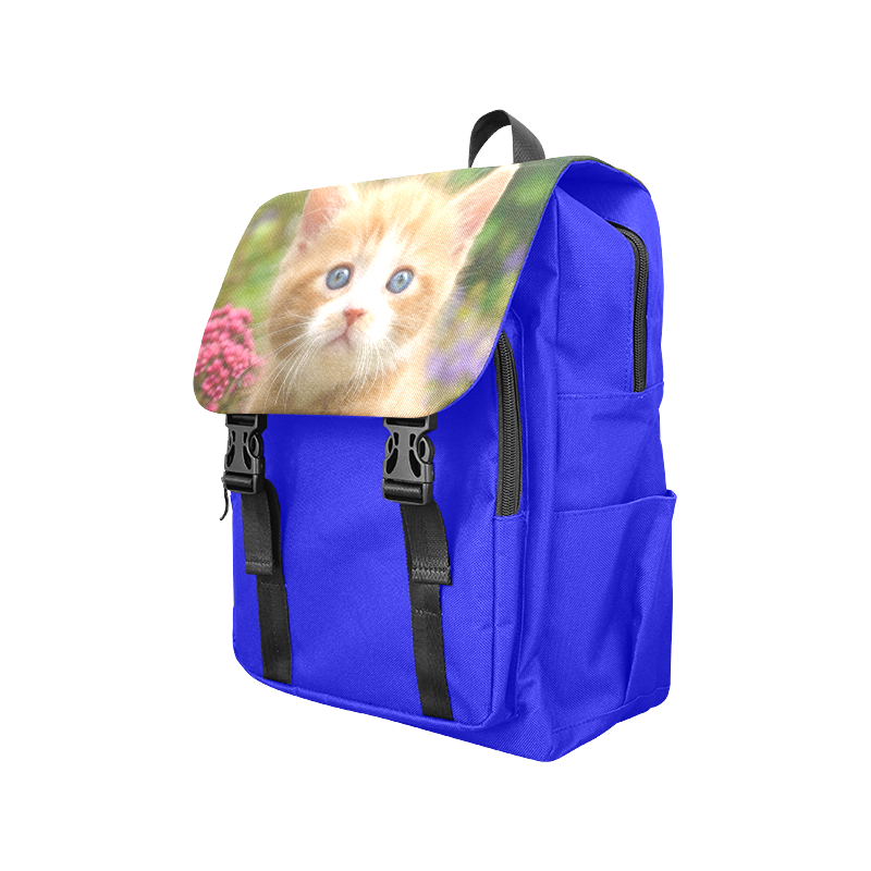 Cute Ginger Kitten Funny Baby Pet Animal in a Garden Photo for Cat Lovers Casual Shoulders Backpack (Model 1623)