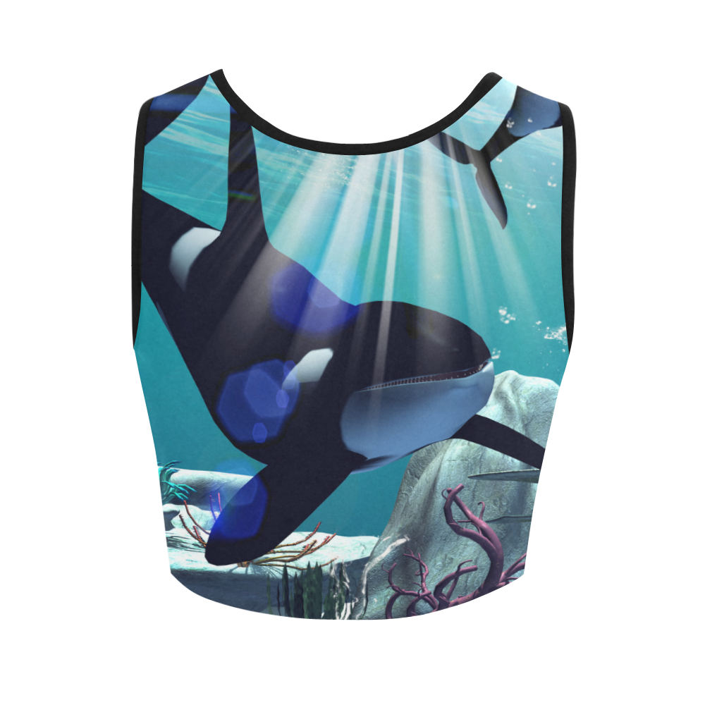 Awesome orca Women's Crop Top (Model T42)