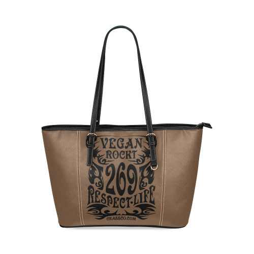 VEGAN ROCKT Leather Tote Bag/Small (Model 1640)