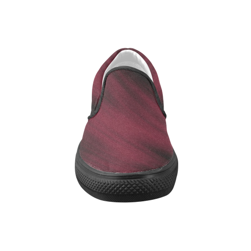 black and dark red fractal Men's Unusual Slip-on Canvas Shoes (Model 019)