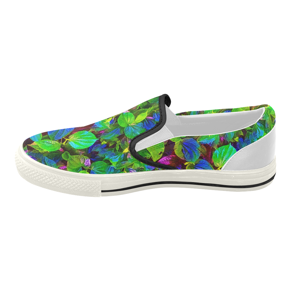 Foliage #7 - Jera Nour Women's Slip-on Canvas Shoes (Model 019)