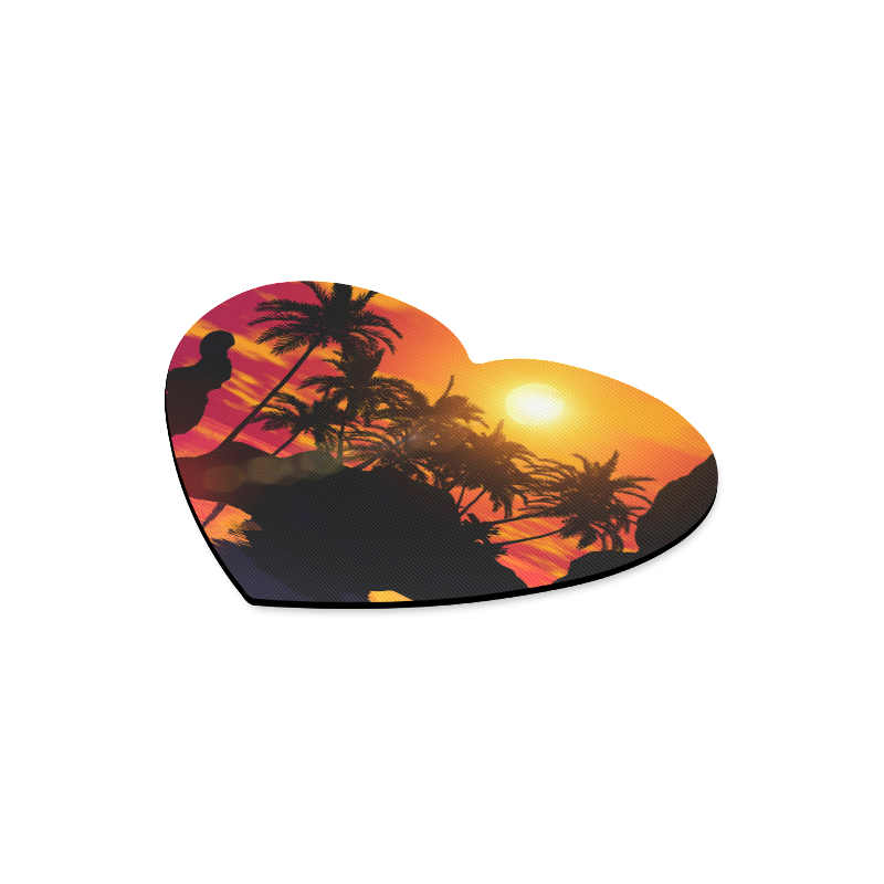Wonderful sunset Heart-shaped Mousepad
