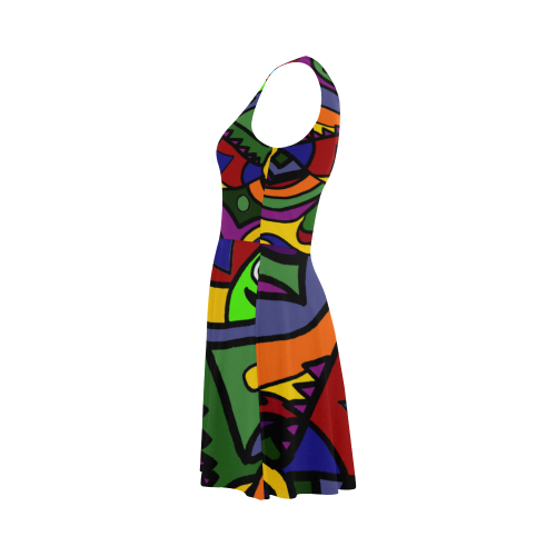 Artistic Cool Colorful Fish Abstract Art Atalanta Sundress (Model D04)