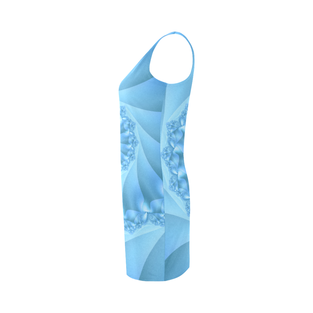 Blue Spiral Fractal Medea Vest Dress (Model D06)