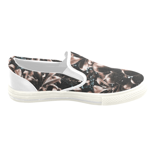 Foliage #5 - Jera Nour Women's Unusual Slip-on Canvas Shoes (Model 019)