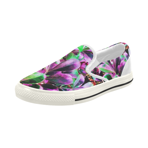 Foliage #3 - Jera Nour Women's Slip-on Canvas Shoes (Model 019)