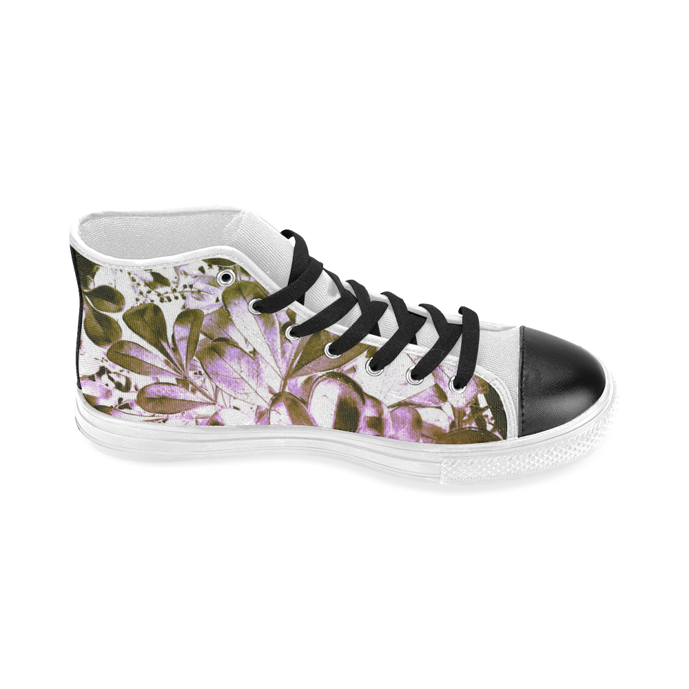 Foliage #4 - Jera Nour Women's Classic High Top Canvas Shoes (Model 017)