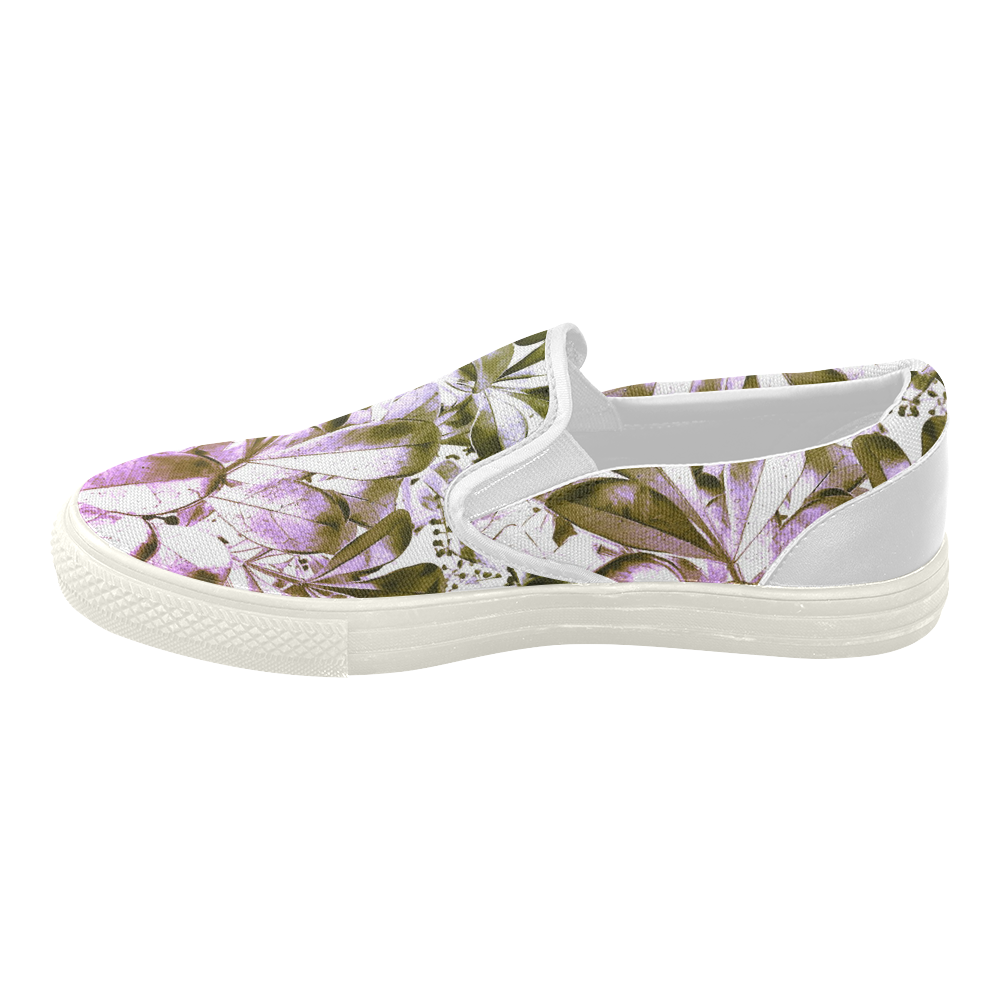 Foliage #4 - Jera Nour Women's Slip-on Canvas Shoes (Model 019)