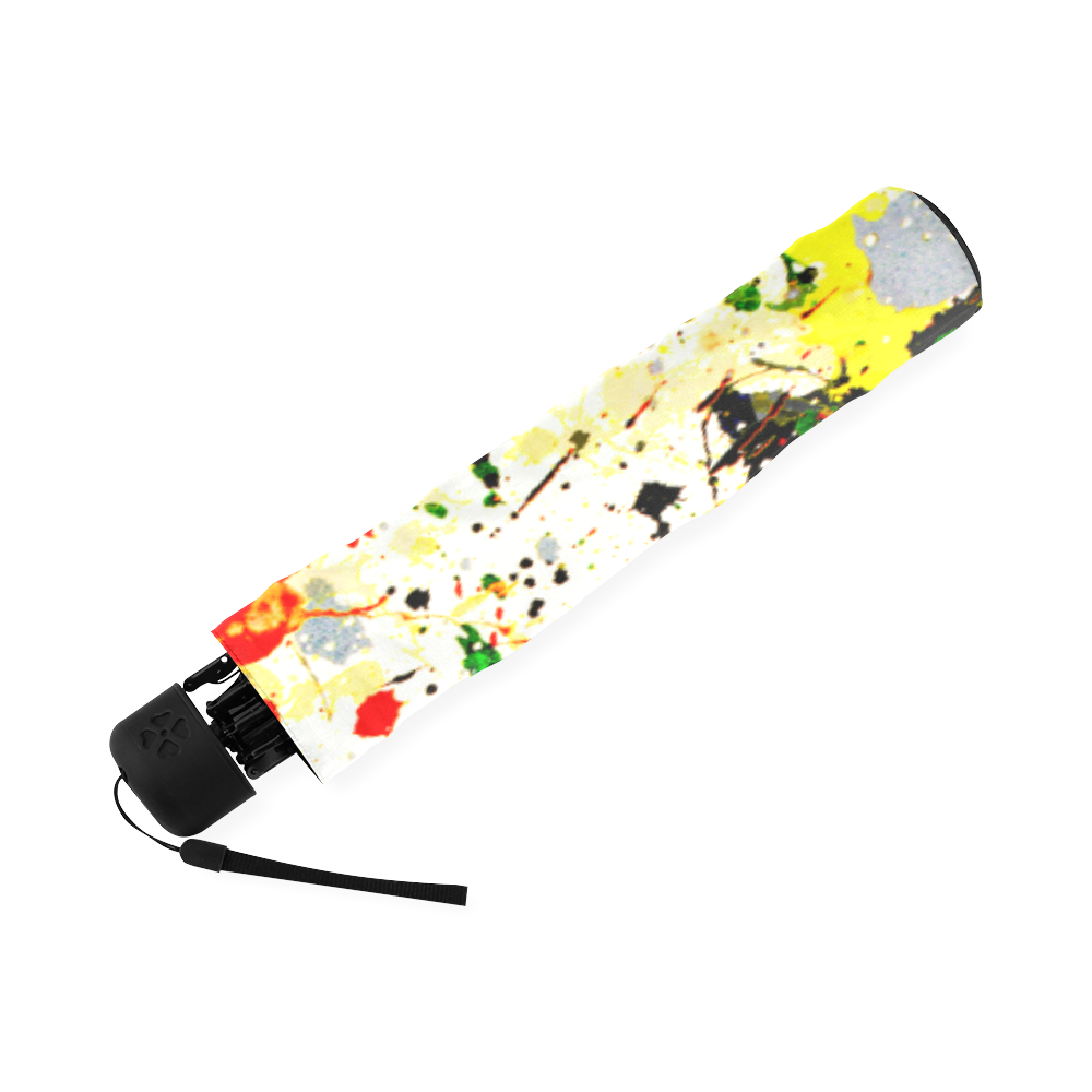 Yellow & Black Paint Splatter Foldable Umbrella (Model U01)