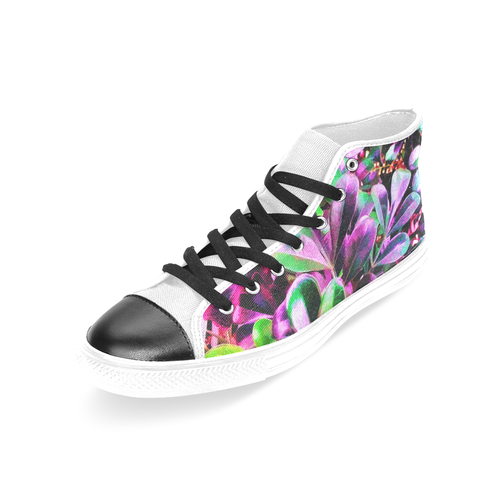 Foliage #3 - Jera Nour Women's Classic High Top Canvas Shoes (Model 017)