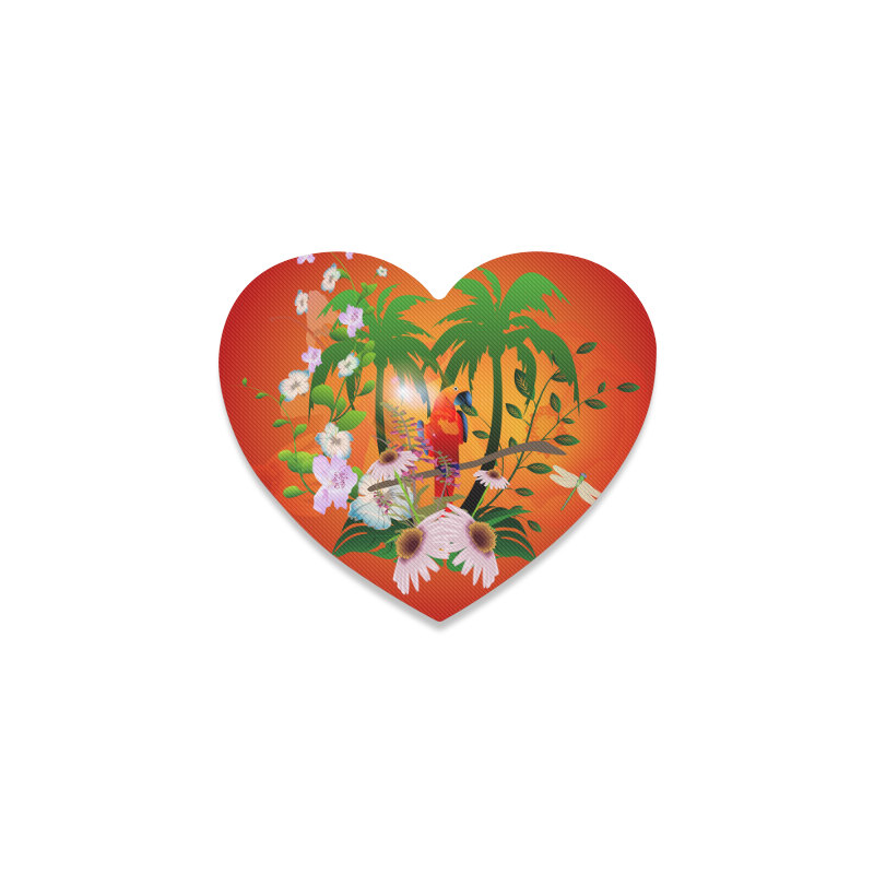 Tropical design Heart Coaster