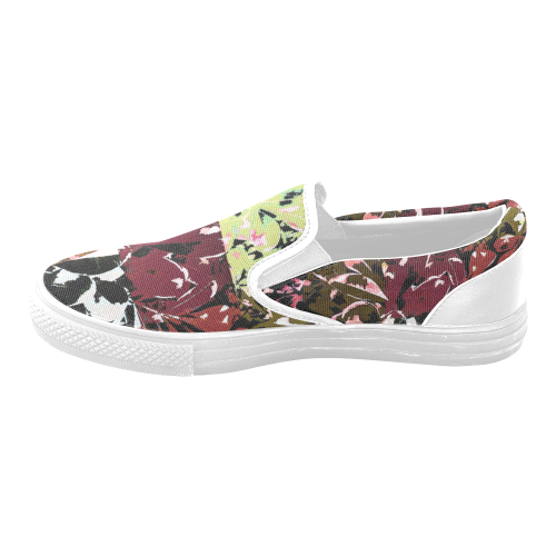 Foliage Patchwork #6 - Jera Nour Women's Unusual Slip-on Canvas Shoes (Model 019)