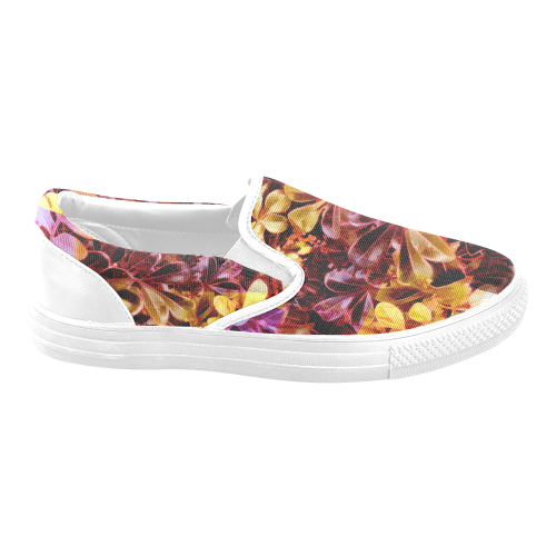 Foliage Patchwork #11 - Jera Nour Women's Unusual Slip-on Canvas Shoes (Model 019)