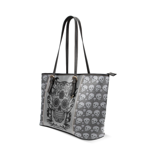 SKULLS LUXURY Leather Tote Bag/Small (Model 1640)