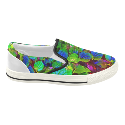 Foliage #7 - Jera Nour Women's Slip-on Canvas Shoes (Model 019)