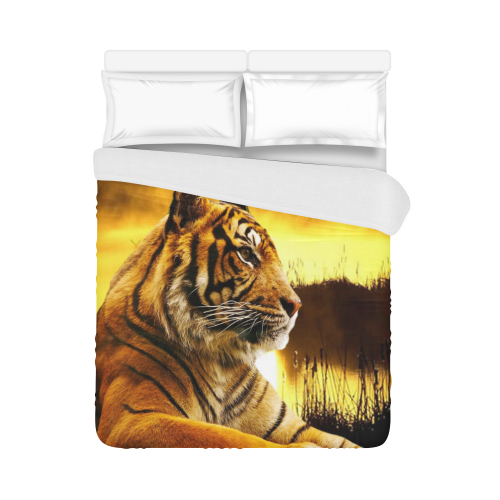 Tiger and Sunset Duvet Cover 86"x70" ( All-over-print)