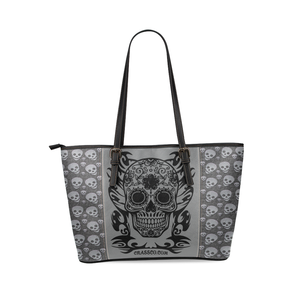 SKULLS LUXURY Leather Tote Bag/Small (Model 1640)