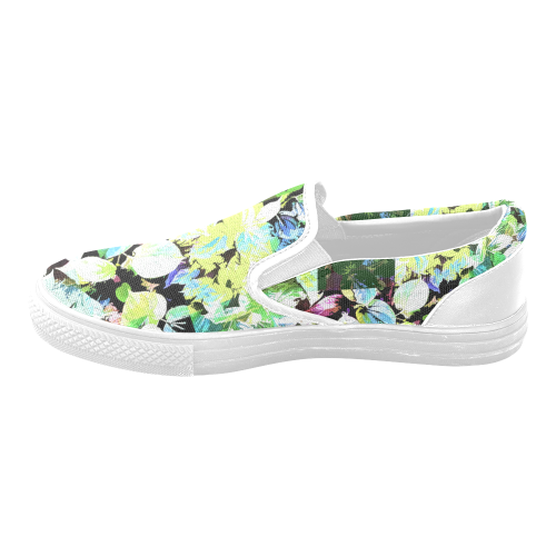 Foliage Patchwork #2 - Jera Nour Women's Unusual Slip-on Canvas Shoes (Model 019)