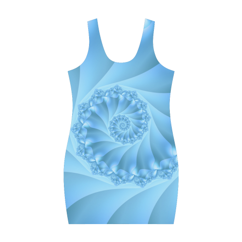 Blue Spiral Fractal Medea Vest Dress (Model D06)