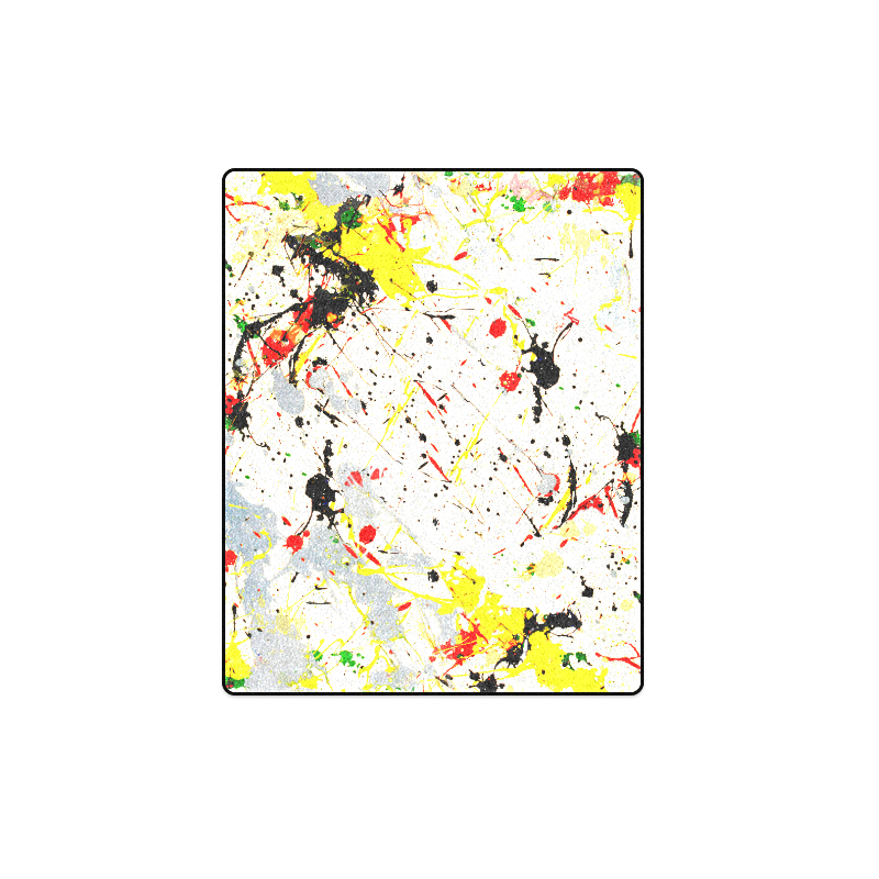 Yellow & Black Paint Splatter Blanket 40"x50"