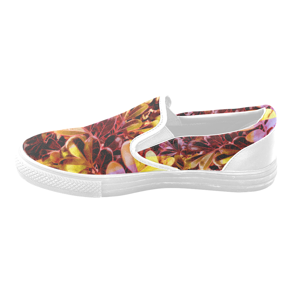 Foliage Patchwork #11 - Jera Nour Women's Unusual Slip-on Canvas Shoes (Model 019)