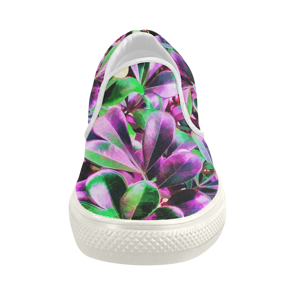 Foliage #3 - Jera Nour Women's Slip-on Canvas Shoes (Model 019)