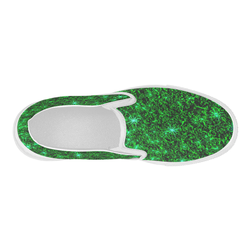 Sparkling Green - Jera Nour Women's Slip-on Canvas Shoes (Model 019)