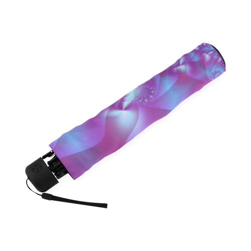 Blue and Purple Spiral Fractal Foldable Umbrella (Model U01)