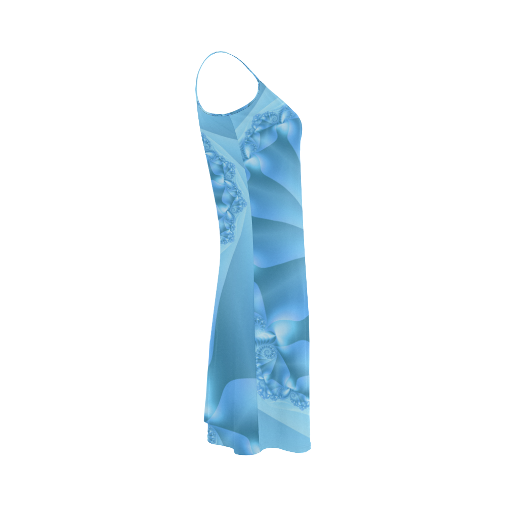 Blue Spiral Fractal Alcestis Slip Dress (Model D05)
