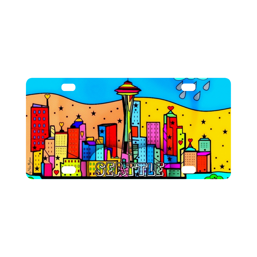 Seattle by Nico Bielow Classic License Plate