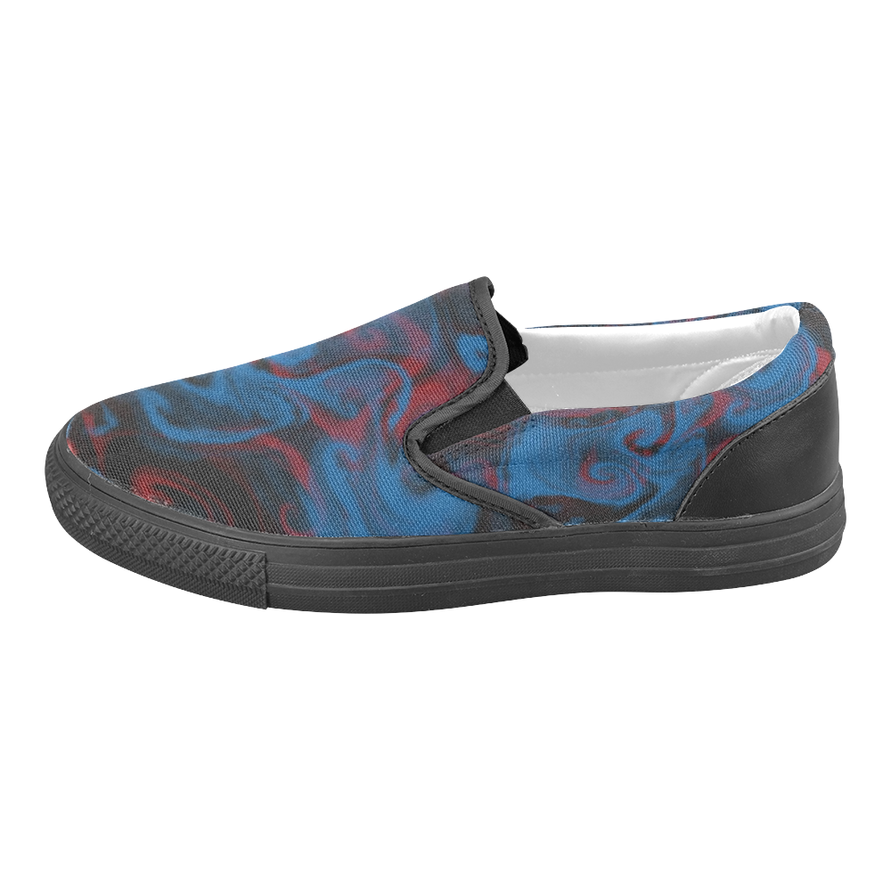 blue smoke Men's Unusual Slip-on Canvas Shoes (Model 019)