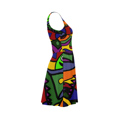 Artistic Cool Colorful Fish Abstract Art Atalanta Sundress (Model D04)