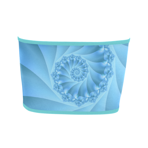 Blue Spiral Fractal Bandeau Top