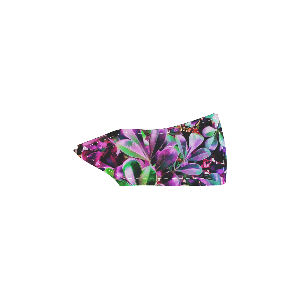 Foliage #3 - Jera Nour Women's Unusual Slip-on Canvas Shoes (Model 019)