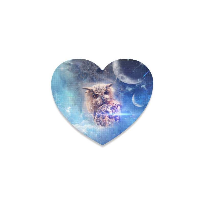 Owl in the universe Heart Coaster