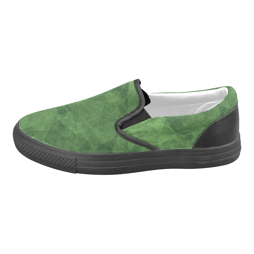 green ice Men's Unusual Slip-on Canvas Shoes (Model 019)